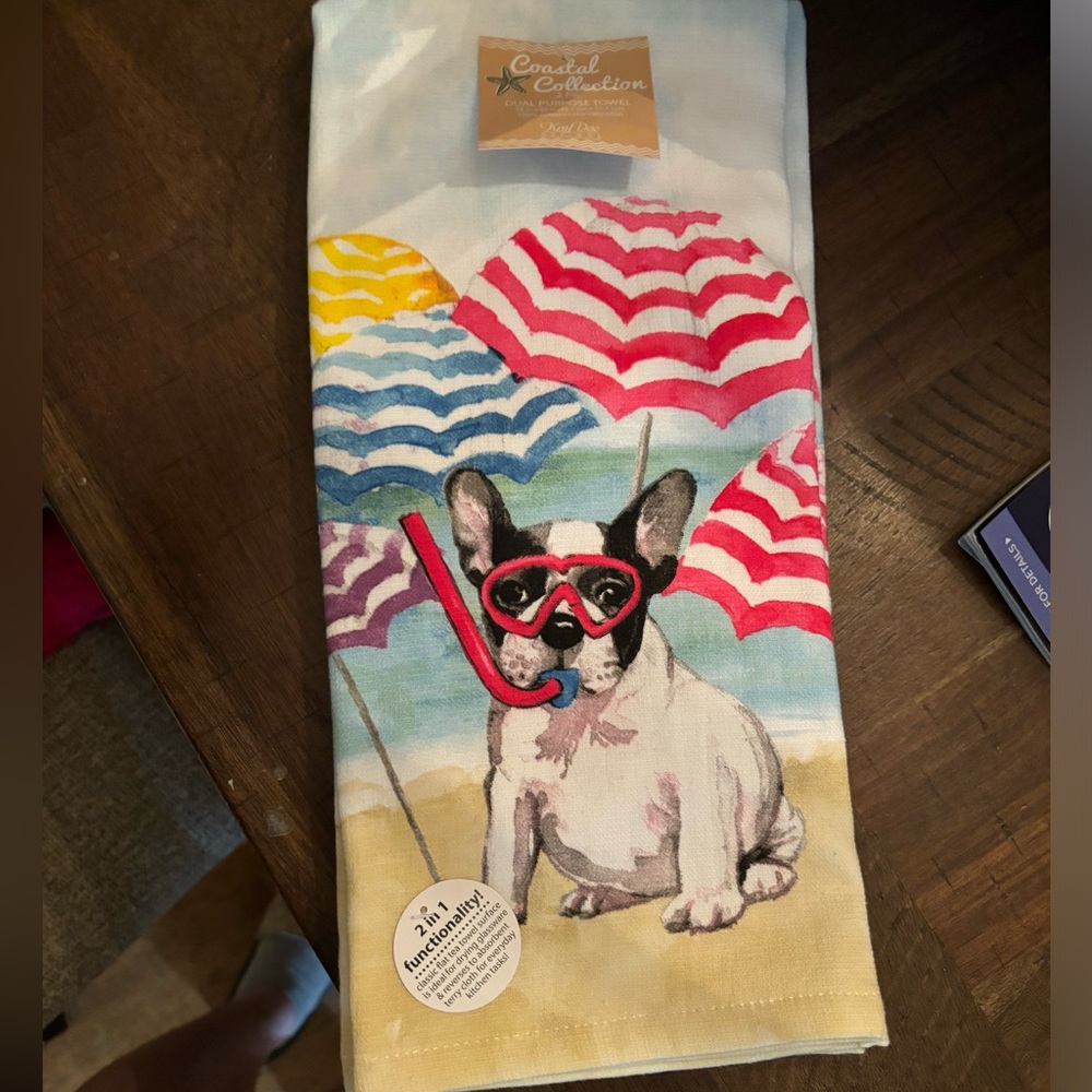 Summer French Bulldog Kitchen Towels